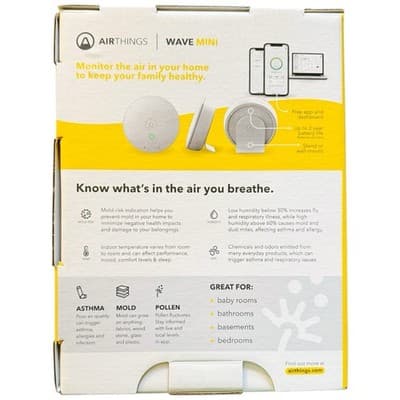 Airthings 2928 Wave Mini Smart Indoor Air Quality Monitor w/ Mold-Risk Indicator - Thumbnail 12