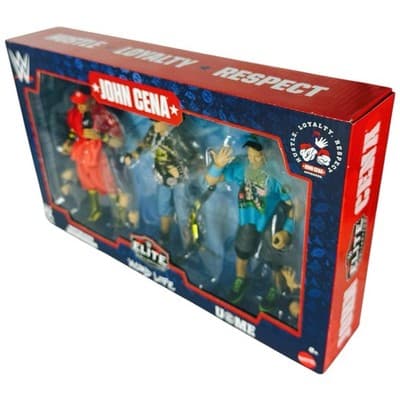WWE Elite John Cena Retirement Hustle Loyalty Respect 3 Pk Mattel Wrestling - Thumbnail 9