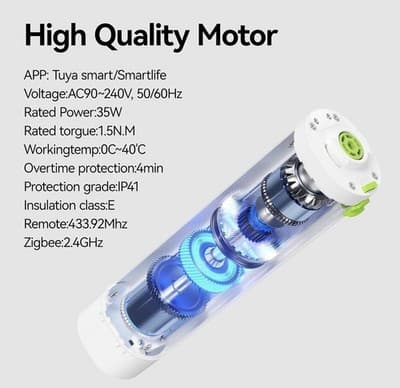 Electric Smart Curtain System Motorized Rod Remote App Control Adjustable 205” - Thumbnail 2