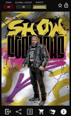 Topps Slam WWE Finest 25 Triple H 50cc Legendary Show Stoppers DIGITAL - Thumbnail 4