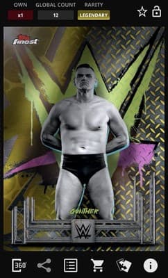 Topps Slam WWE Finest 25 GUNTHER Gold Uncommon Base 25cc Legendary - Thumbnail 4
