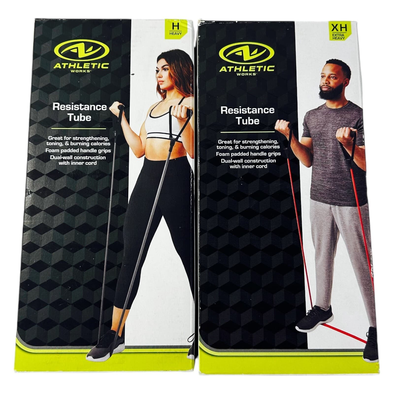 Resistance Tube Bands Lot Of 2 Heavy Extra Heavy Workout Athletic Works - Thumbnail 6