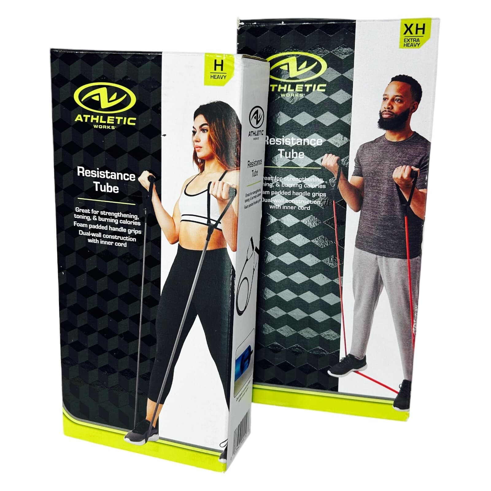 Resistance Tube Bands Lot Of 2 Heavy Extra Heavy Workout Athletic Works - Image 1