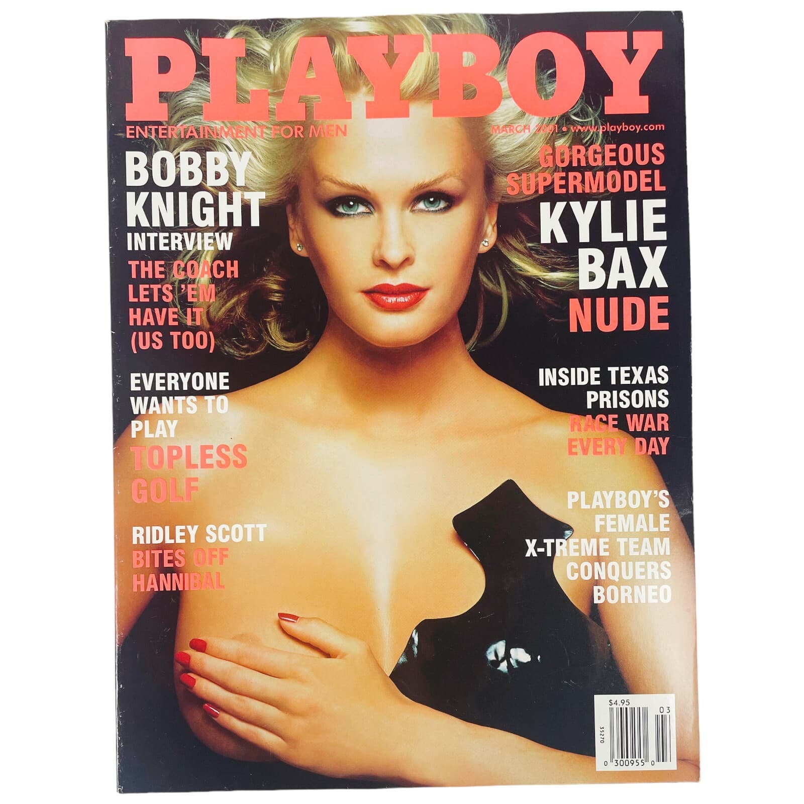 Bobby Knight Playboy Magazine March 2001 Kylie Bax Centerfold Intact Excellent - Image 1