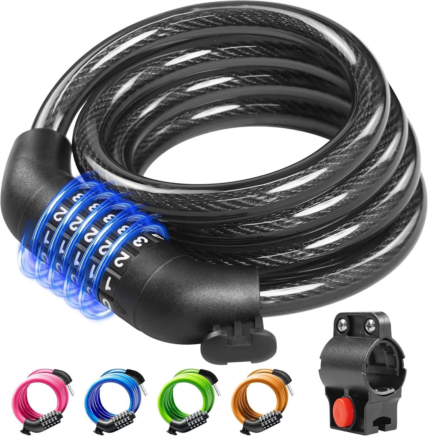 Bike Cable Lock Keyed 6 Feet Bicycle Cable Heavy Duty High Security Lock USA - Thumbnail 12
