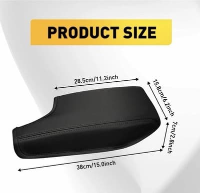 Armrest Leather Console Cover Subaru Impreza 2017-20 Crosstrek 2018-23 Black - Image 1