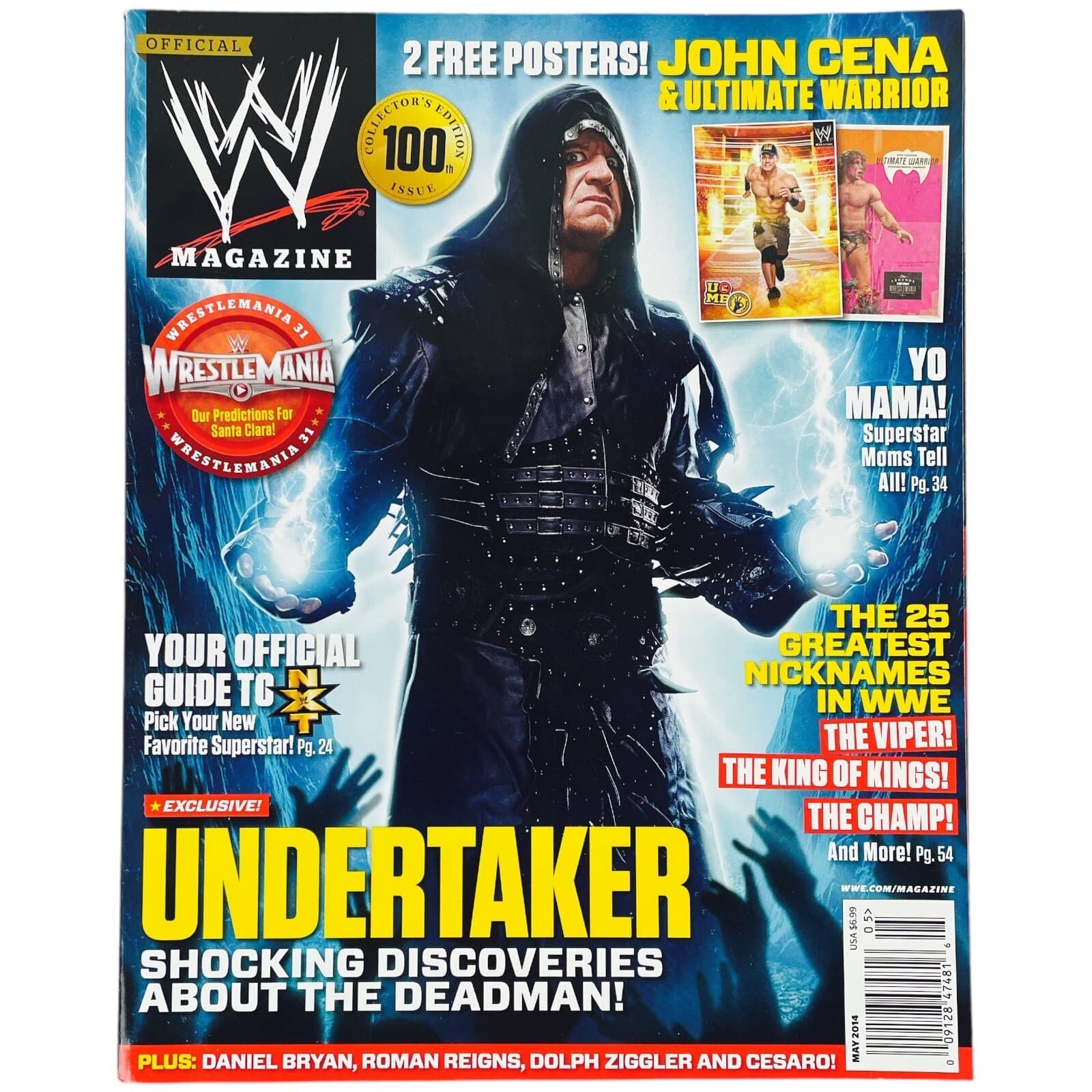 The Undertaker WWE Magazine May 2014 Roman Reigns Randy Orton Edge Women Paige - Image 1