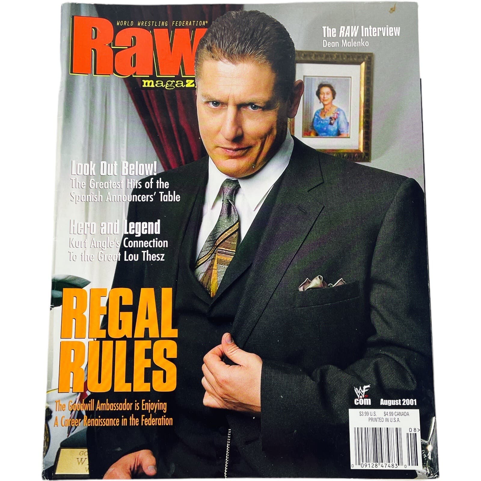 William Regal Kurt Angle WWF Raw Magazine Aug 2001 Dean Malenko WWE Wrestling - Thumbnail 6