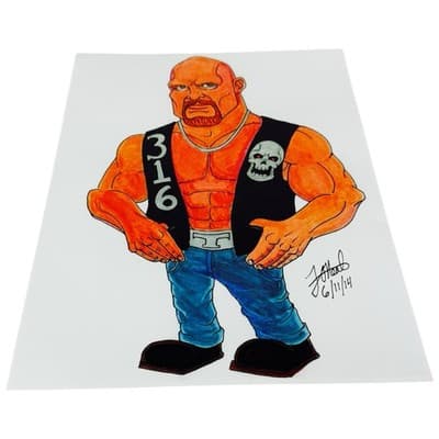 WWE Stone Cold Steve Austin Wrestling Caricature Art Print 8x10 J O’Heale - Thumbnail 2