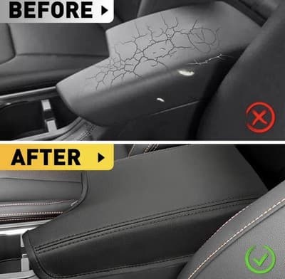 Armrest Leather Console Cover Subaru Impreza 2017-20 Crosstrek 2018-23 Black - Thumbnail 2