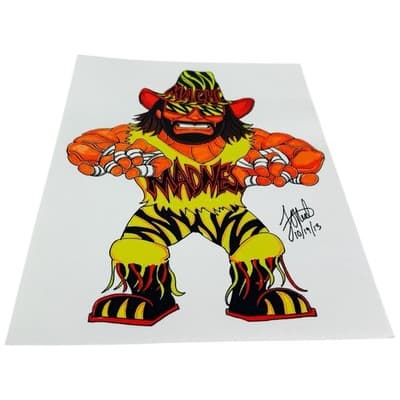 WWE Macho Man Randy Savage Wrestling Caricature Art Print 8x10 J O’Heale - Thumbnail 2