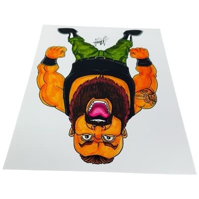 WWE Braun Strowman Wrestling Caricature Art Print 8x10 J O’Heale Heavy Stock - Thumbnail 9