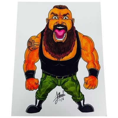 WWE Braun Strowman Wrestling Caricature Art Print 8x10 J O’Heale Heavy Stock - Image 1