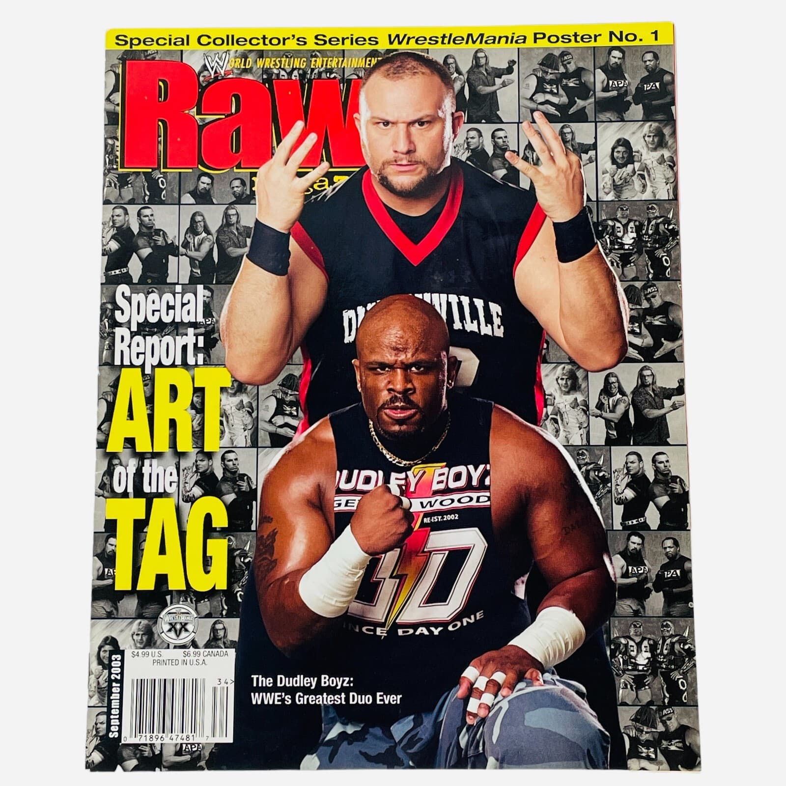 Hulk Hogan WWE Raw Magazine Sept 2003 Dudleys Kurt Angle WrestleMania Poster - Image 1