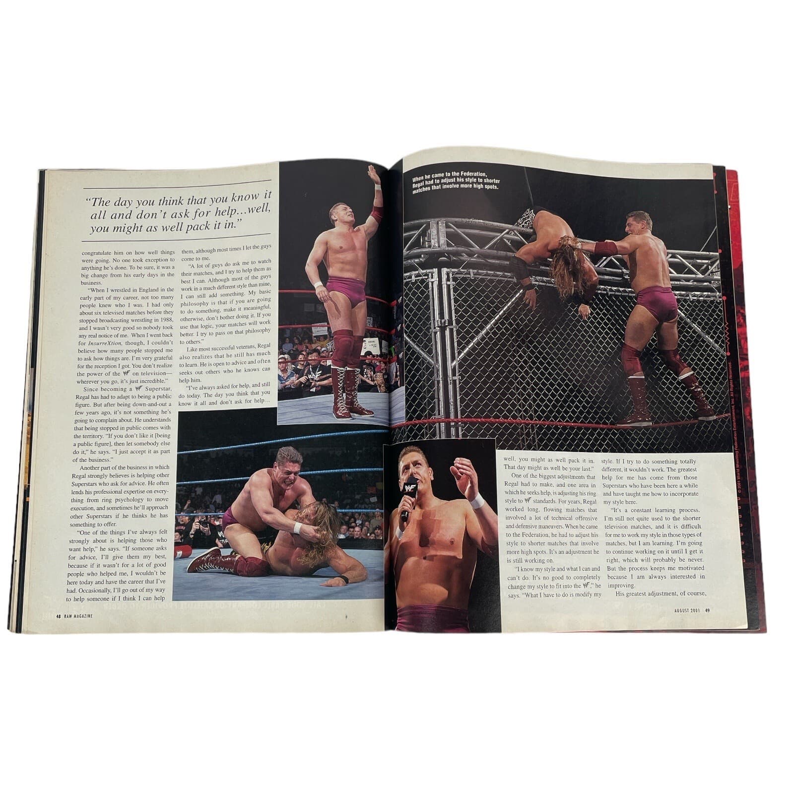 William Regal Kurt Angle WWF Raw Magazine Aug 2001 Dean Malenko WWE Wrestling - Thumbnail 9