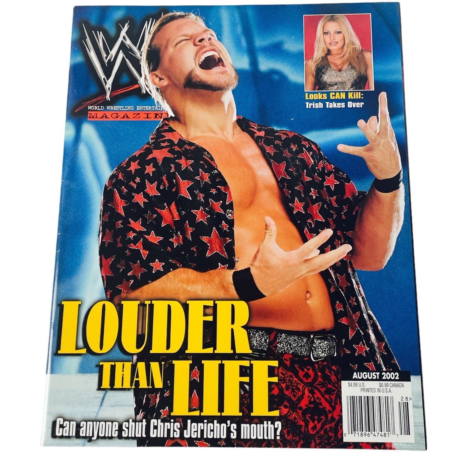 WWE Magazine Aug 2002 Chris Jericho Ric Flair Steve Austin X-Pac Trish Stratus - Image 1