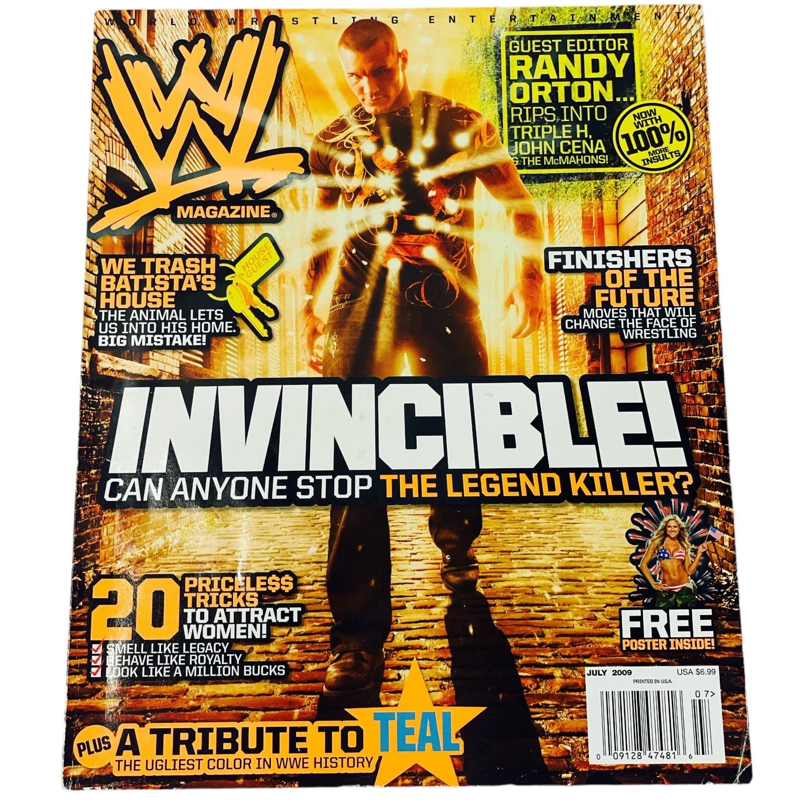 Randy Orton WWE Magazine July 2009 Excellent Condition Batista McMahon Cena ECW - Thumbnail 7