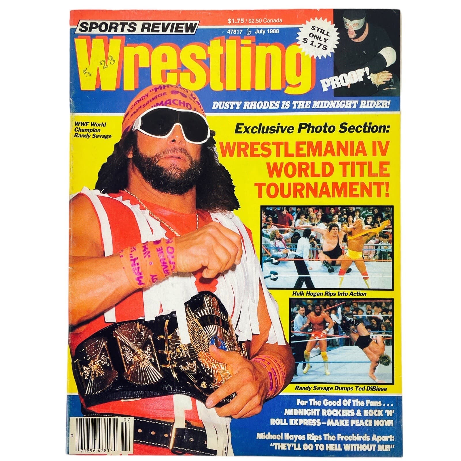 Vintage Sports Review Wresting Magazine July 1988 Randy Savage Andre Hogan - Thumbnail 6