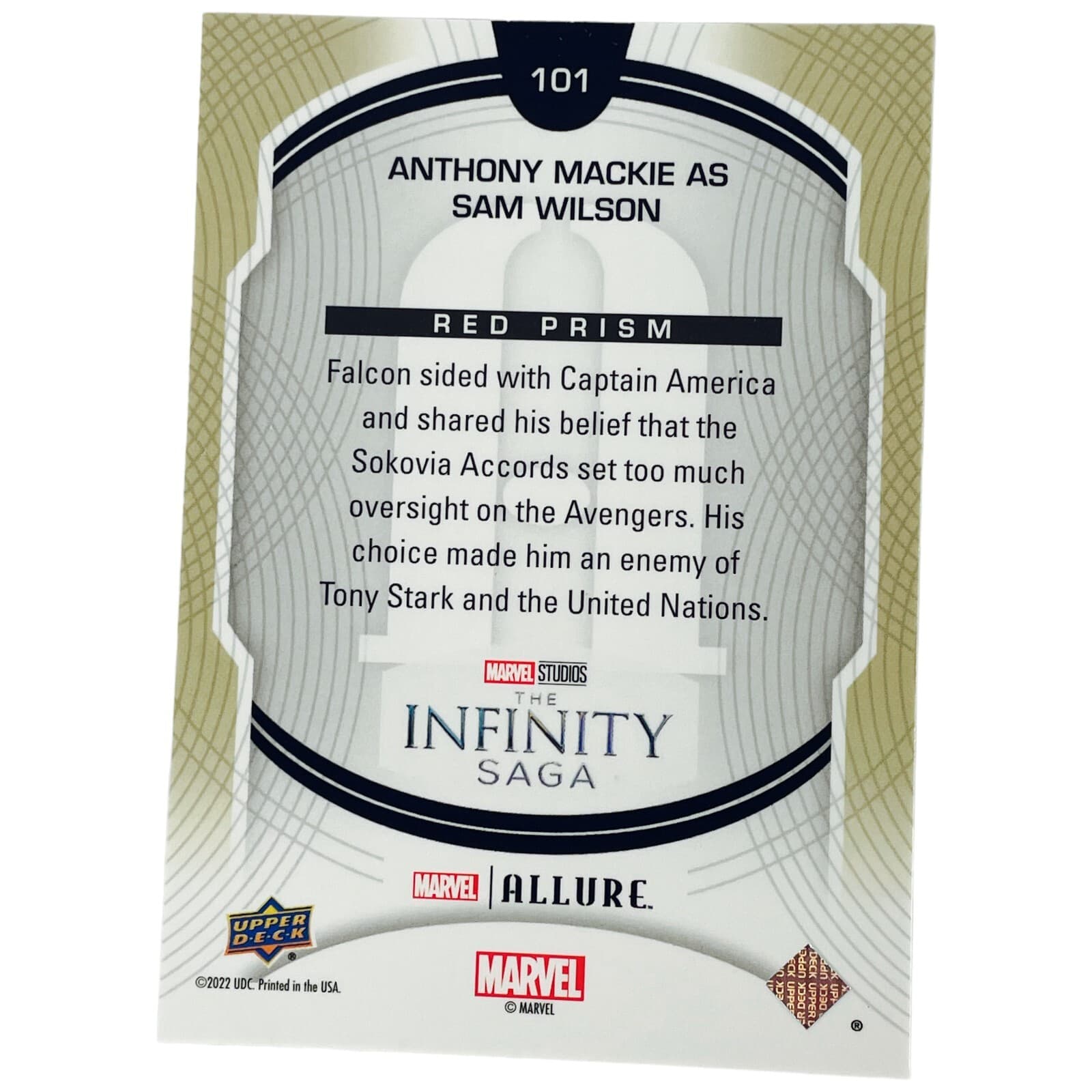 2022 Upper Deck Marvel Allure Anthony Mackie as Sam Wilson Red Prism #101 SP - Thumbnail 2