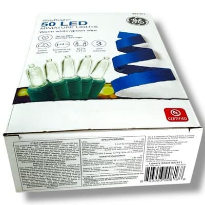 GE StayBright 50 LED Miniature Lights Warm White Green Wire 12.2’ Indoor Outdoor - Thumbnail 11