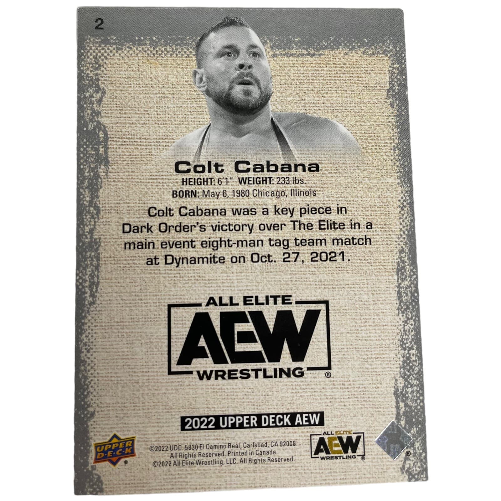 2022 Upper Deck AEW All Elite Wrestling COLT CABANA Pyro Parallel Wrestling Card - Thumbnail 2