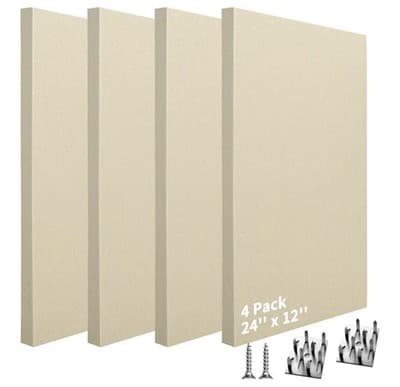 Art3d 4 Pack Acoustic Wall Panels 24x12 Fabric Soundproof Sound Absorbing Studio - Image 1