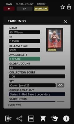 Topps Slam WWE 2025 KIT WILSON Legendary Crown Jewel Red Base Series 1 - Thumbnail 6