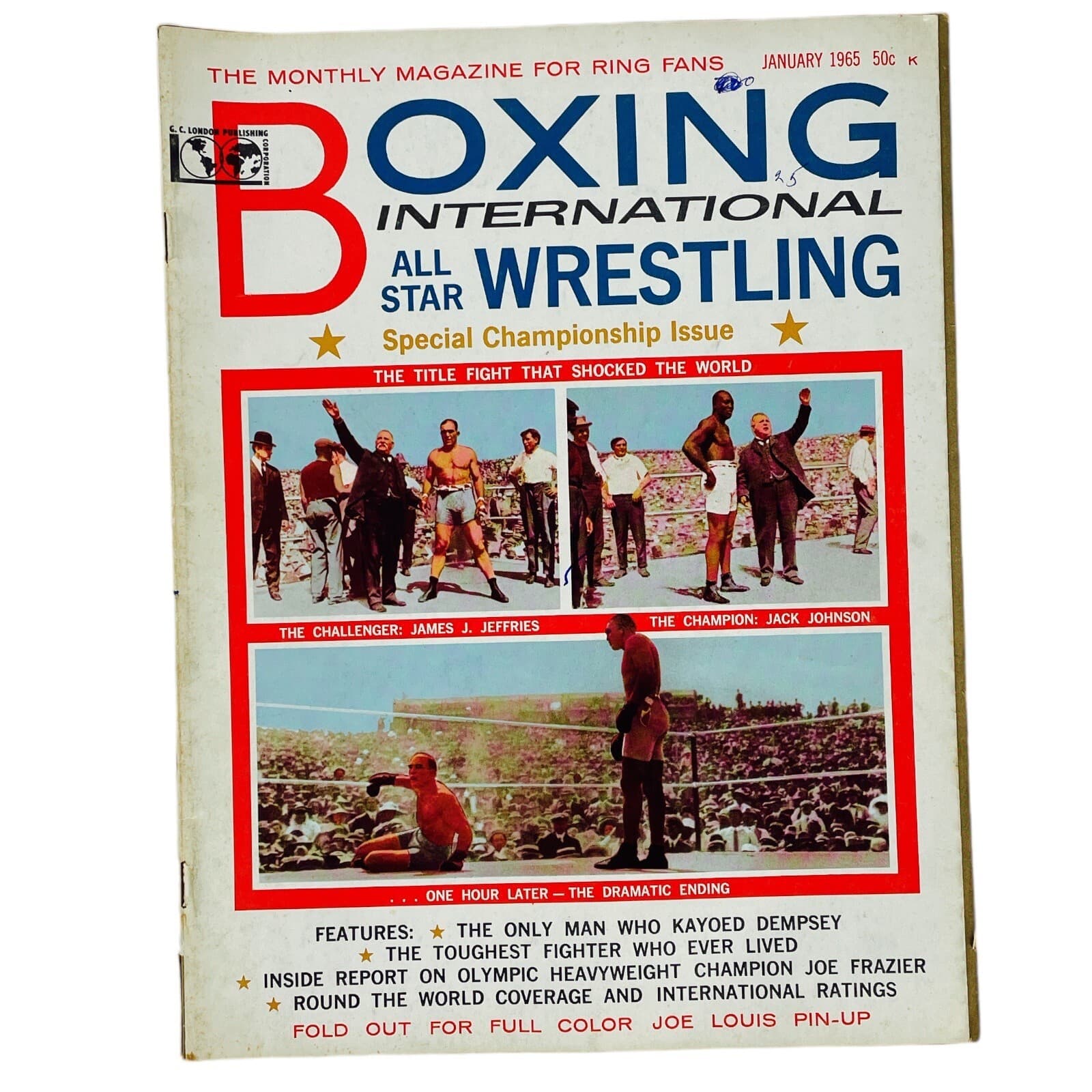 Vintage Boxing International All Star Wrestling Special Issue Jan 1965 Joe Louis - Image 1