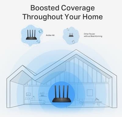 TP-Link AC1200 Gigabit WiFi Router Archer A6 Dual Band MU-MIMO Wireless - Thumbnail 9