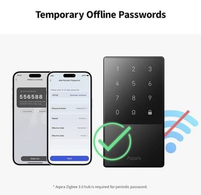 Aqara Smart Lock U50 Keyless Entry Bluetooth App Remote Alexa Google Apple IFTTT - Thumbnail 6
