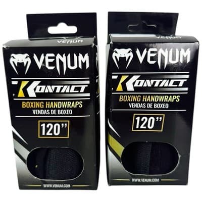 Venum Black White Kontact Boxing Handwraps 120" MMA UFC Lot Of 2 4 Wraps Total - Thumbnail 2