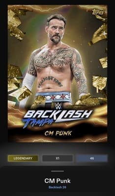 Topps WWE Slam CM PUNK Backlash 26 Gold Aftershock Legendary DIGITAL - Thumbnail 3
