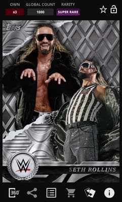 Topps Slam WWE 2025 SETH ROLLINS Standouts Face Of The Franchise 1000GC - Image 1