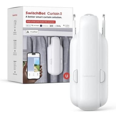 SwitchBot Automatic Curtain Opener 3 U Rail Bluetooth Remote Control WiFi Smart - Image 1