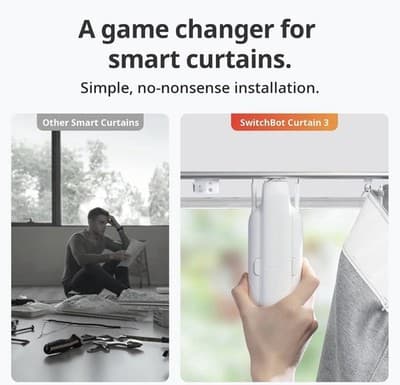 SwitchBot Automatic Curtain Opener 3 U Rail Bluetooth Remote Control WiFi Smart - Thumbnail 4