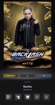 Topps WWE Slam NATTIE Backlash 26 Gold Aftershock Legendary DIGITAL - Thumbnail 3