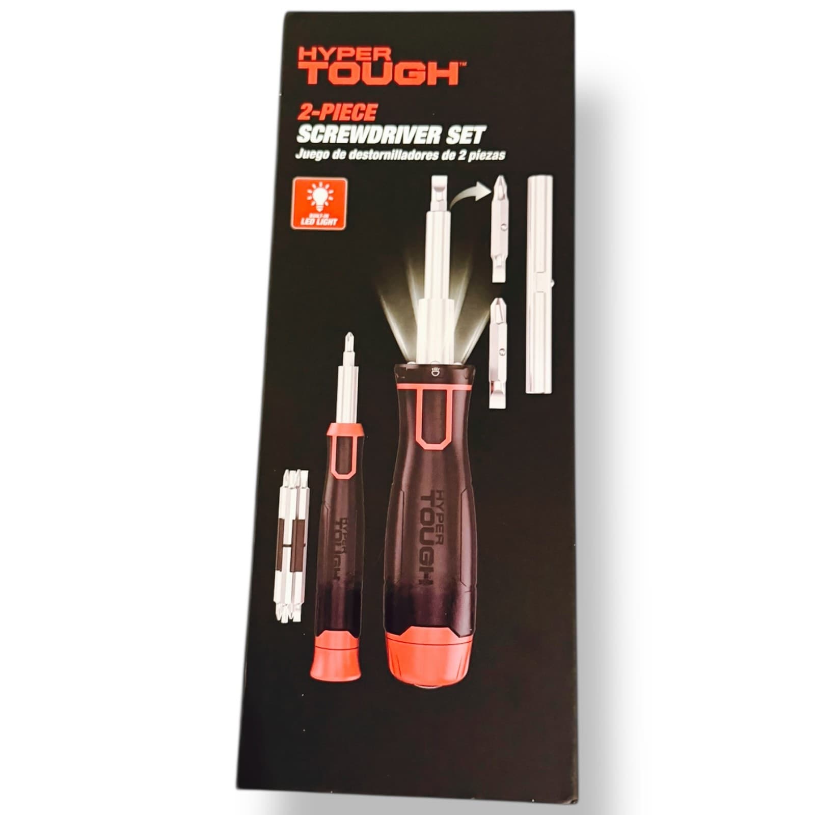 Hyper Tough 2-Piece LED Lighted 6-in-1 and 8-in-1 Precision Screwdriver Set NEW - Image 1