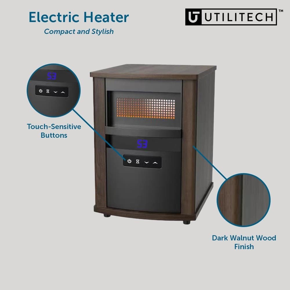 Utilitech Infrared Wood Cabinet Heater Adjustable Thermometer Remote Control - Thumbnail 2