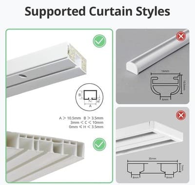 SwitchBot Automatic Curtain Opener 3 U Rail Bluetooth Remote Control WiFi Smart - Thumbnail 2