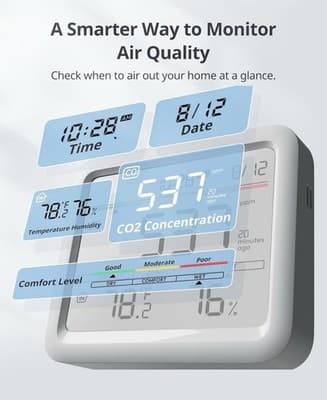 SwitchBot CO2 Detector Portable Air Quality Humidity Temperature Monitor - Thumbnail 4