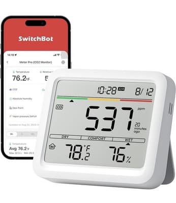 SwitchBot CO2 Detector Portable Air Quality Humidity Temperature Monitor - Thumbnail 2