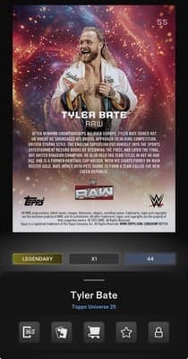 WWE Topps Slam Universe 26 TYLER BATE Blast Base Flash Exclusive 50gc Digital - Thumbnail 4