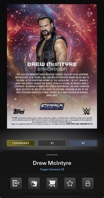 WWE Topps Slam Universe 26 DREW MCINTYRE Blast Base Exclusive 50gc Digital - Thumbnail 4