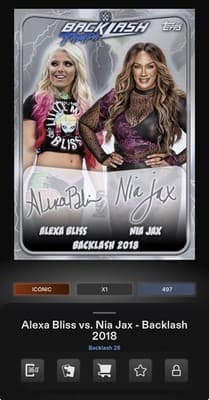 Topps WWE Slam ALEXA BLISS NIA JAX Backlash 26 Dual Signature Iconic DIGITAL - Thumbnail 5