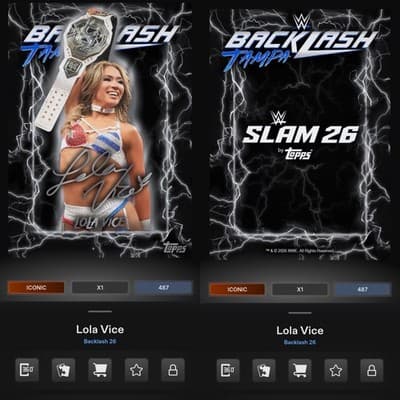 Topps WWE Slam LOLA VICE Backlash 26 Silver Signature Iconic DIGITAL - Image 1