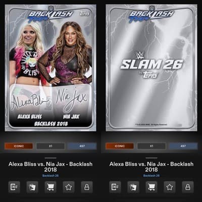 Topps WWE Slam ALEXA BLISS NIA JAX Backlash 26 Dual Signature Iconic DIGITAL - Image 1