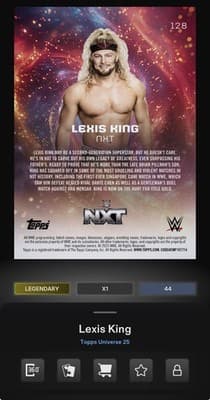 WWE Topps Slam LEXIS KING Universe 2026 Legendary Blast Base 50gc Digital - Thumbnail 4