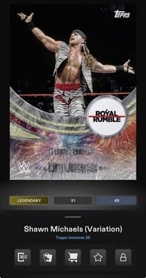 WWE Topps Slam HBK SHAWN MICHAELS Universe 2026 Legendary Base 50gc Digital - Image 1
