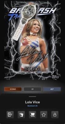 Topps WWE Slam LOLA VICE Backlash 26 Silver Signature Iconic DIGITAL - Thumbnail 2