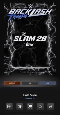 Topps WWE Slam LOLA VICE Backlash 26 Silver Signature Iconic DIGITAL - Thumbnail 3